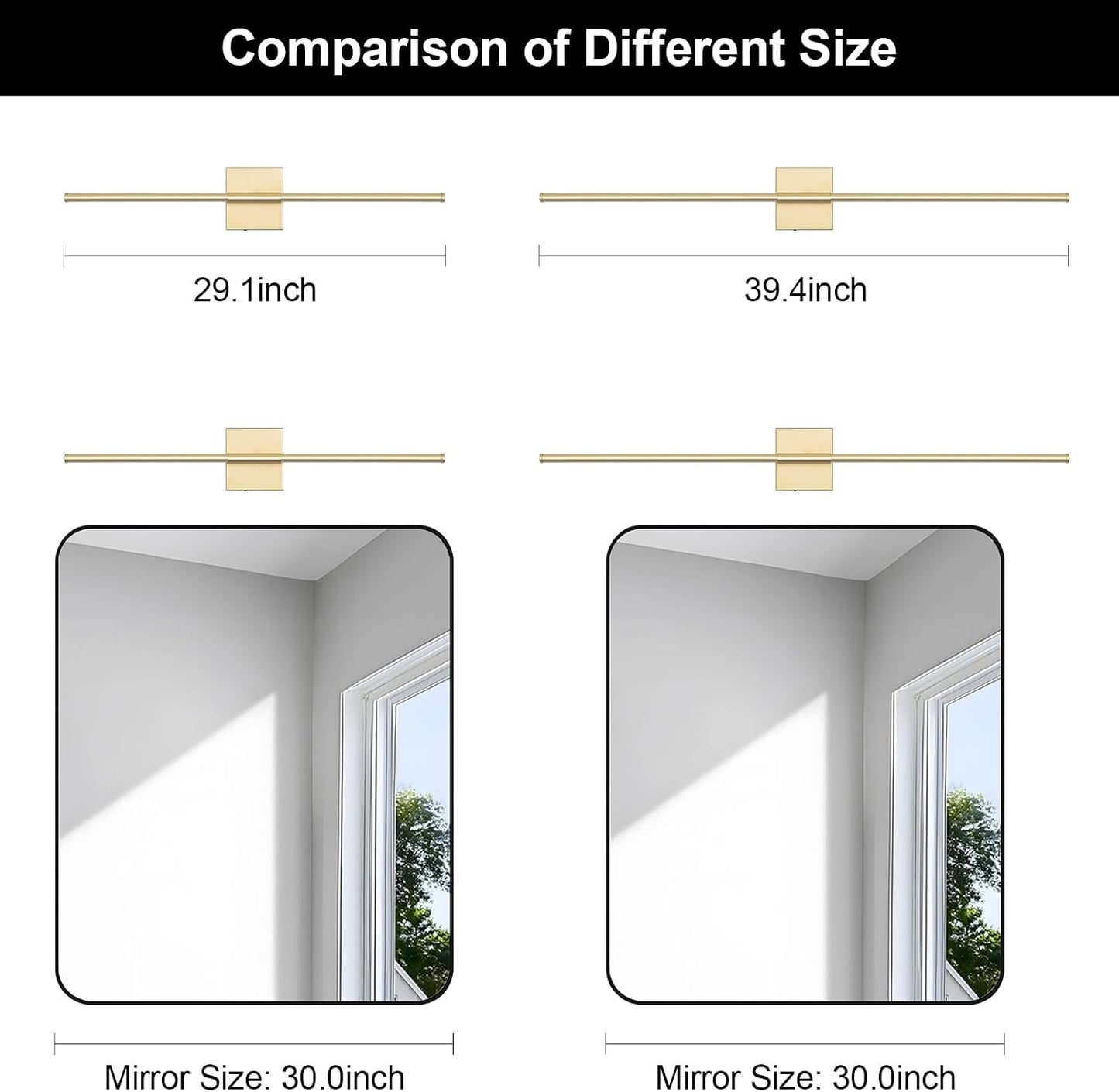 Battery Operated Wall Sconce Set of Two with Remote Control, 3000K-6000K Dimmable Gold Wall Lights, Timable LED
