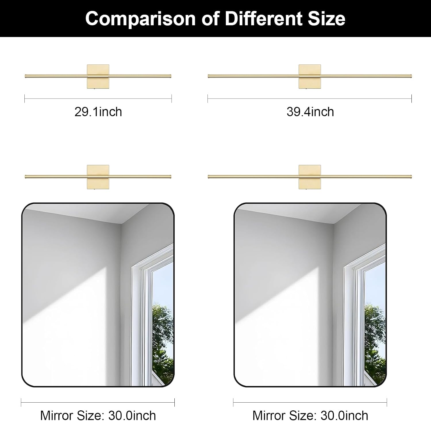 Battery Operated Wall Sconce Set of Two with Remote Control, 3000K-6000K Dimmable Gold Wall Lights, Timable LED