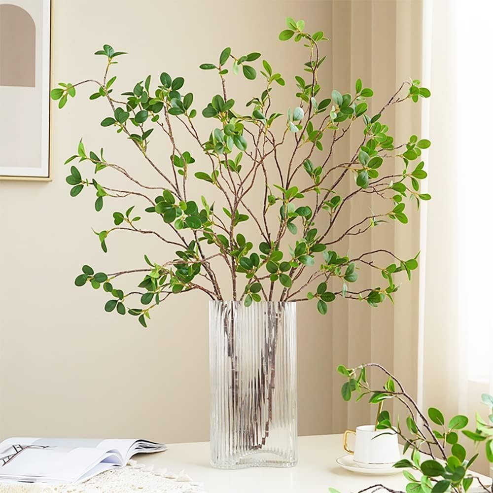 Faux Stems Artificial Branches for Vase Greenery Stems Faux Branches for Vase / Green / Set of 6