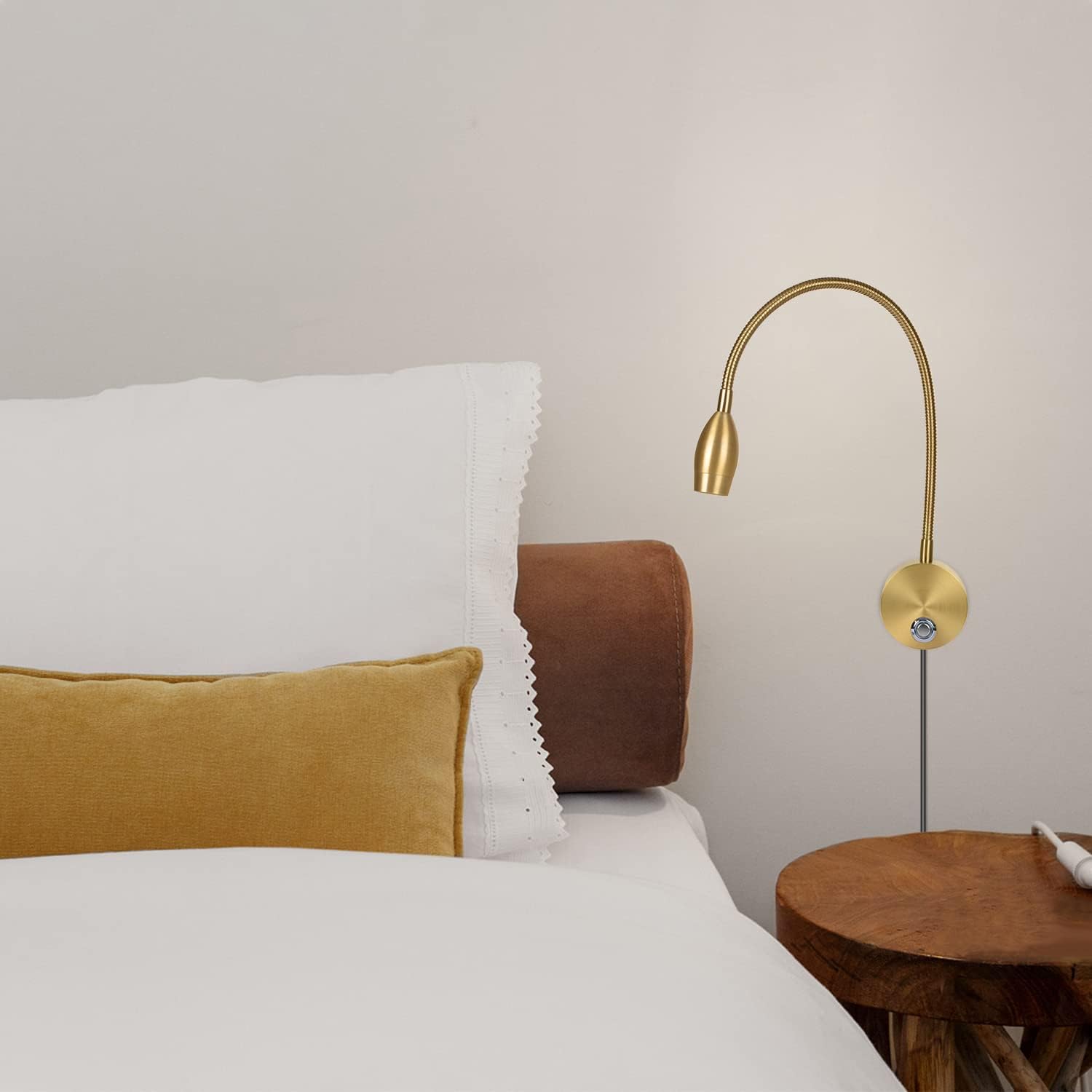 Adust Bedside Reading Light, Bedroom Reading Lamp, 3W LED Touch Dimmable Brightness Minimalist Wall Headboard Reading
