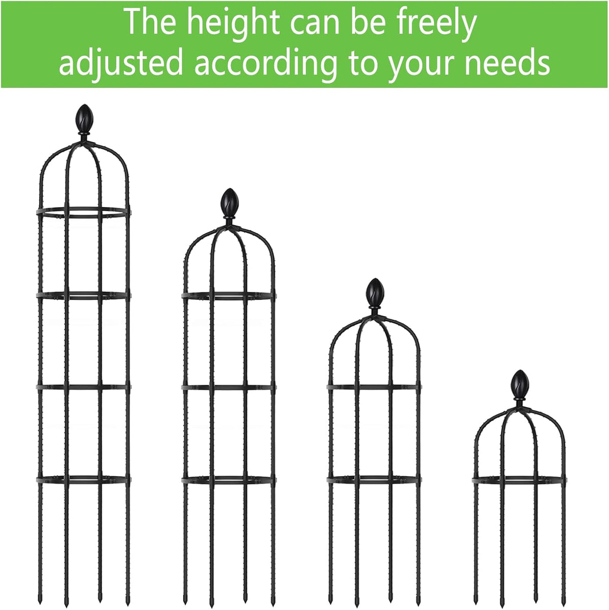2 Pack 6Ft Tall Garden Obelisk Trellis for Climbing Plants Outdoor | Rustproof Plant Trellis Garden Tower Trellis for