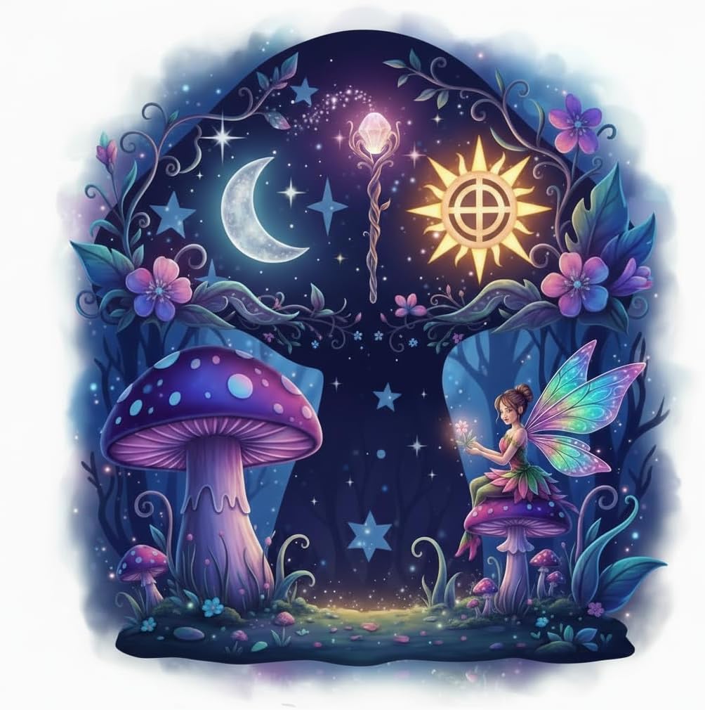 Wooden Mushroom Shelf / Rustic Wall Decor for Crystals