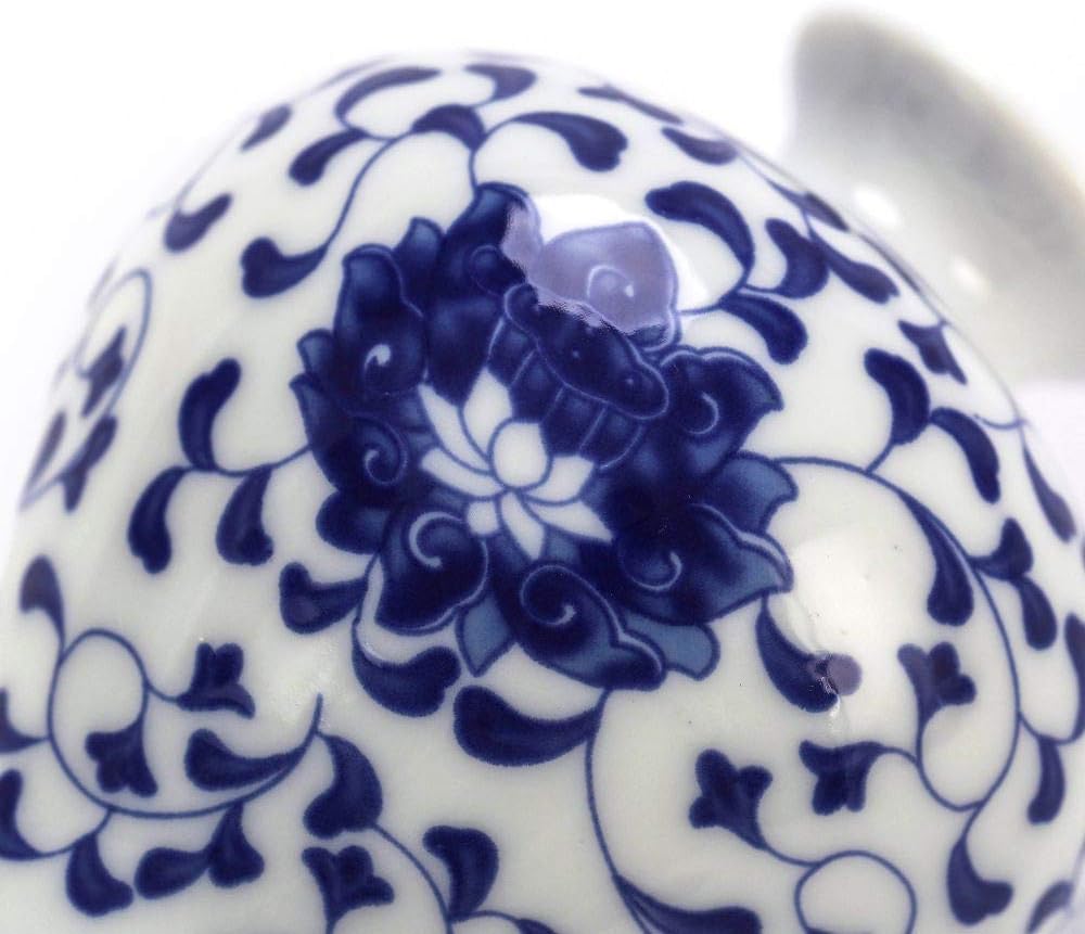 Ceramic Bud vase in Bulk for Farmhouse Table Centerpiece / Blue & White Porcelain Set / Set of 3