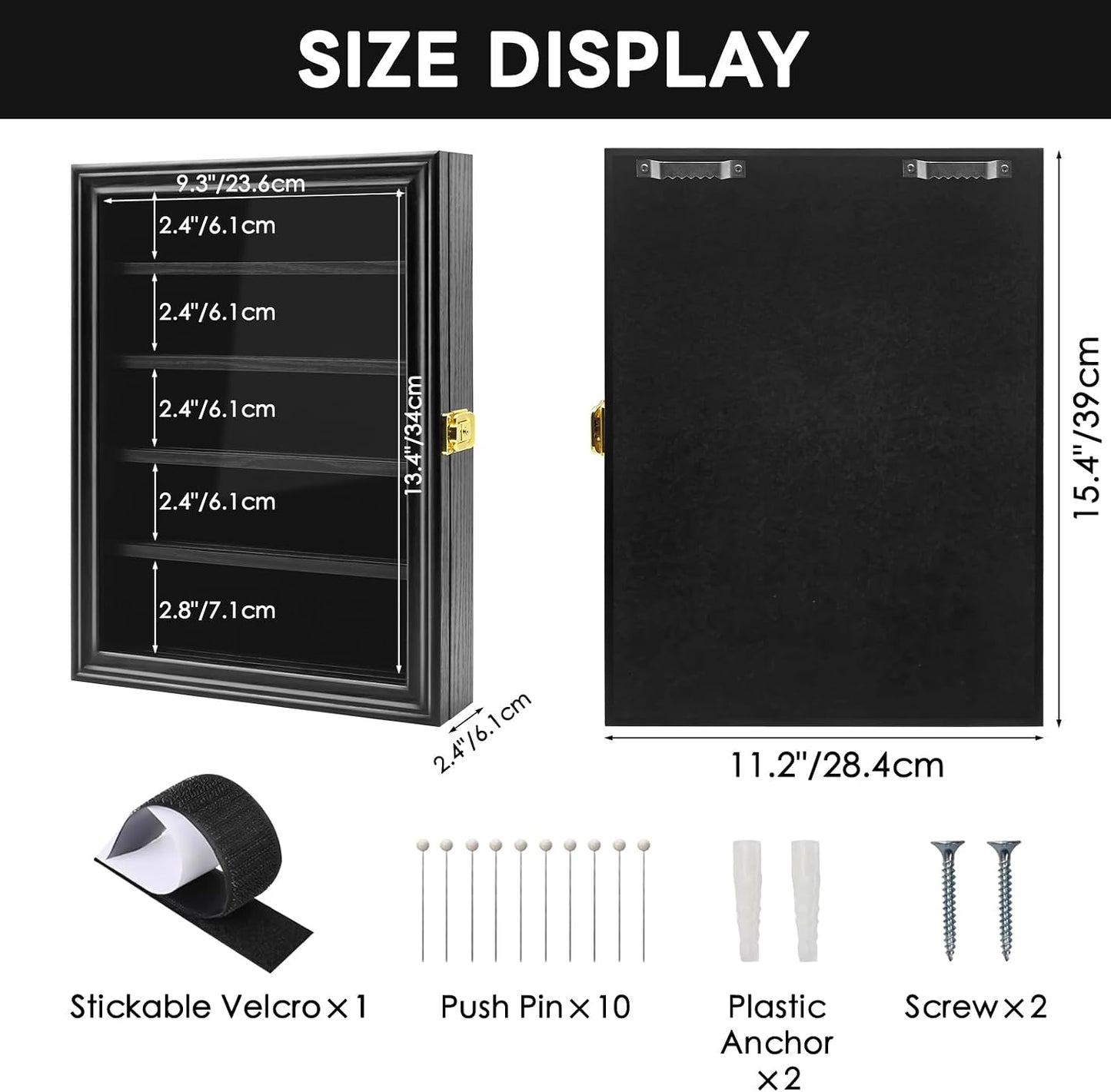 Military Challenge Coin Display Shadow Box Holds Up to 70 Coins, Lockable Wall-Mounted Cabinet for Medals, Pins