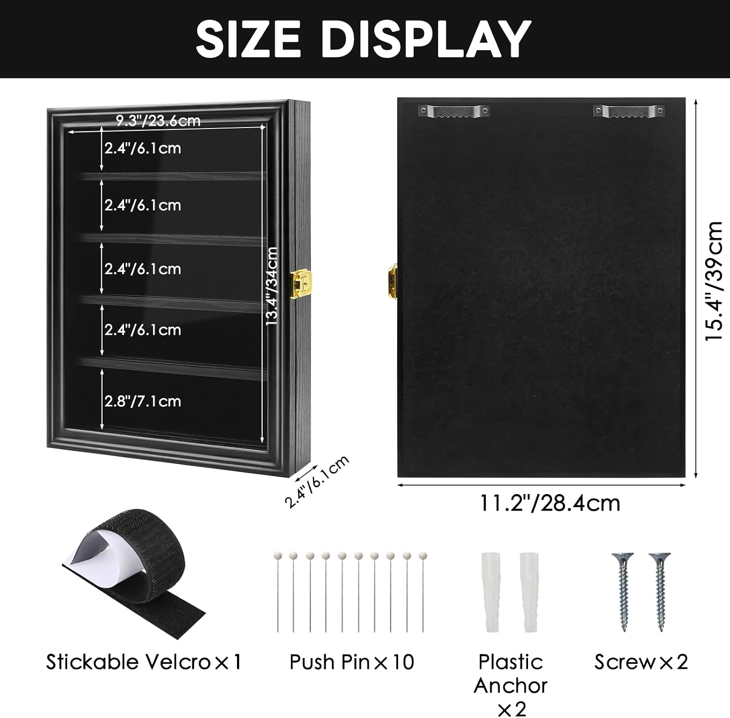 Military Challenge Coin Display Shadow Box Holds Up to 70 Coins, Lockable Wall-Mounted Cabinet for Medals, Pins