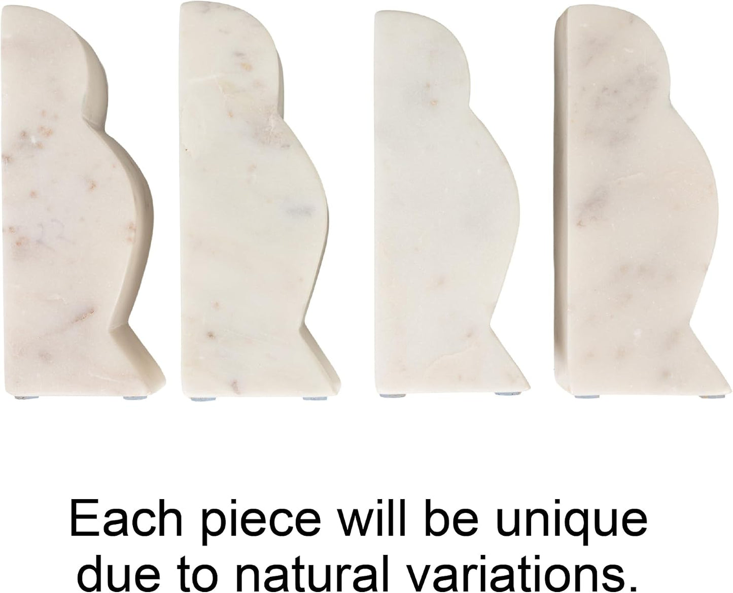Decorative Marble Wave Bookends / White