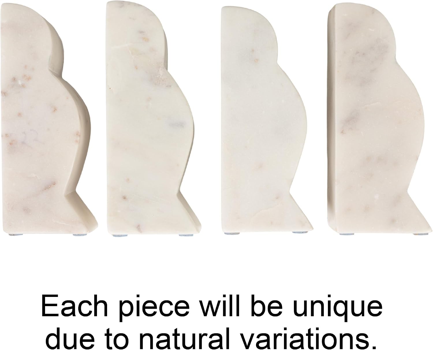Decorative Marble Wave Bookends / White