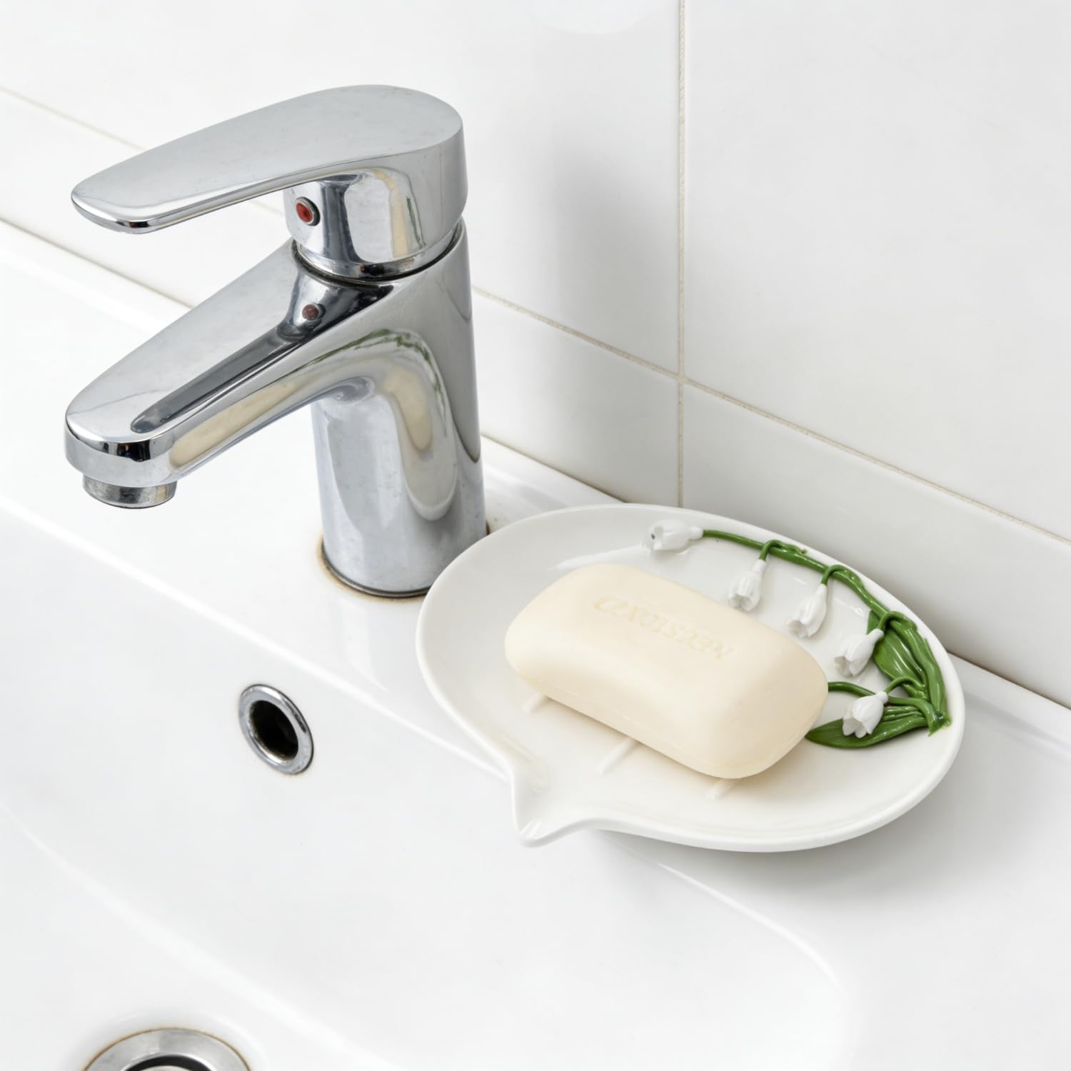 Modern Bar Soap Holder / White