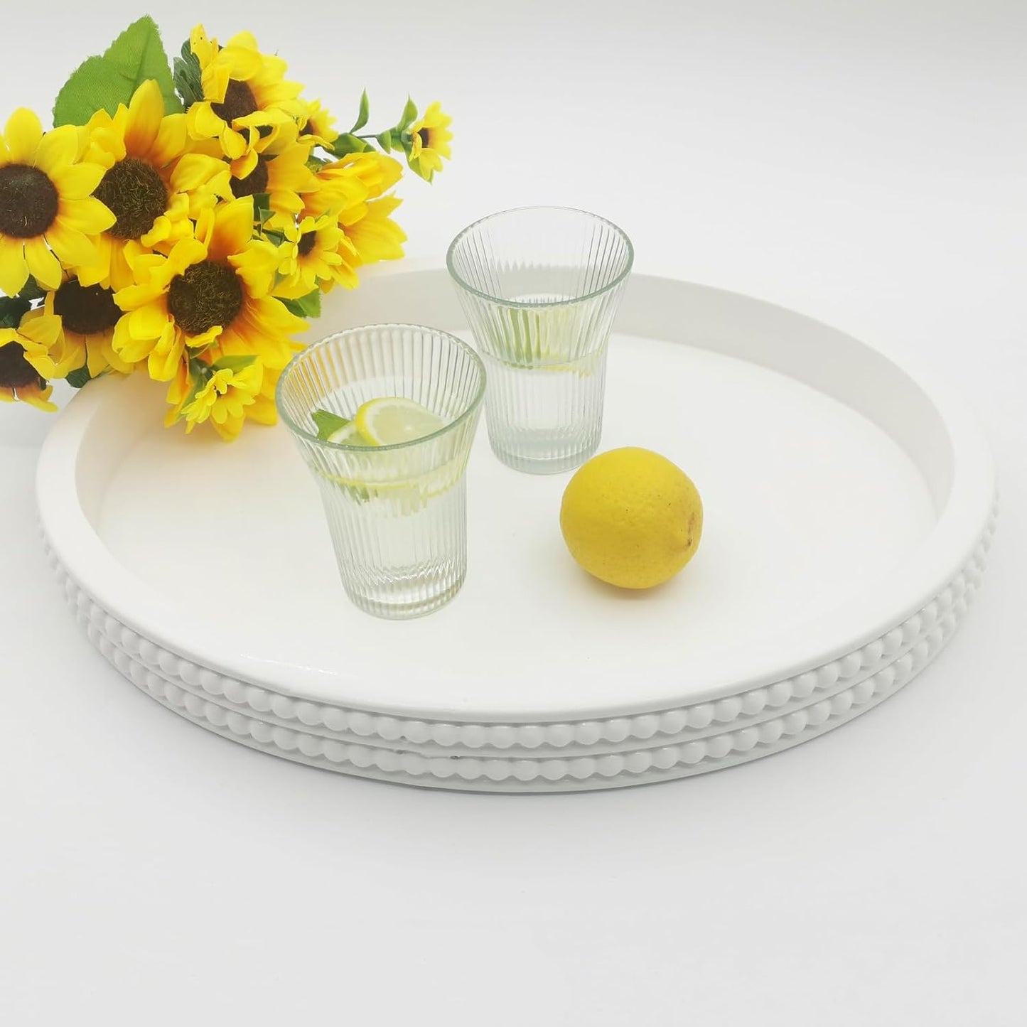 Oval Wooden Tray / White