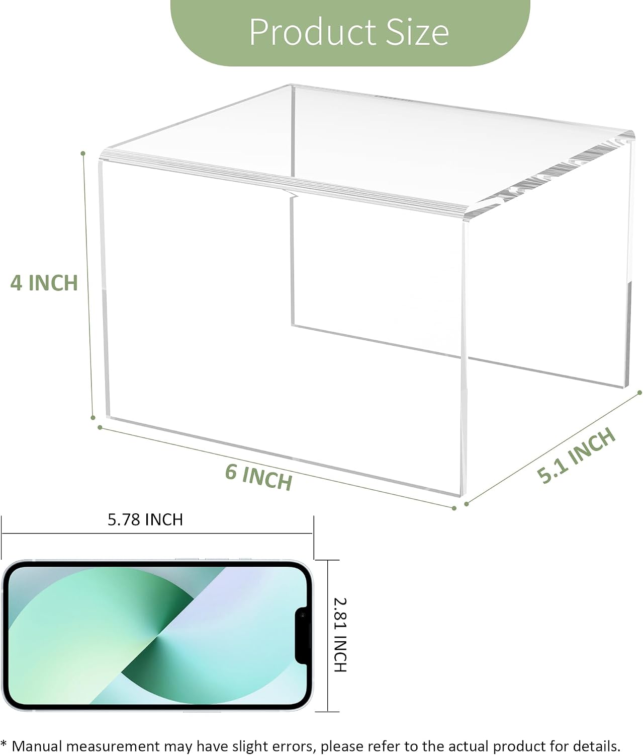 Acrylic Stand for Figure / Clear / 6 x 5.1 x 4 / Set of 2