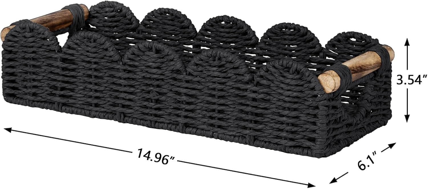 Back of Toilet Paper Storage Baskets Tray / Black