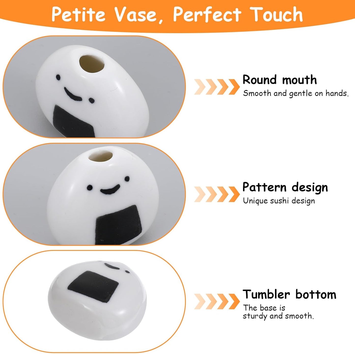 Handmade Ceramic Rice Ball Miniature Vases / Set of 12