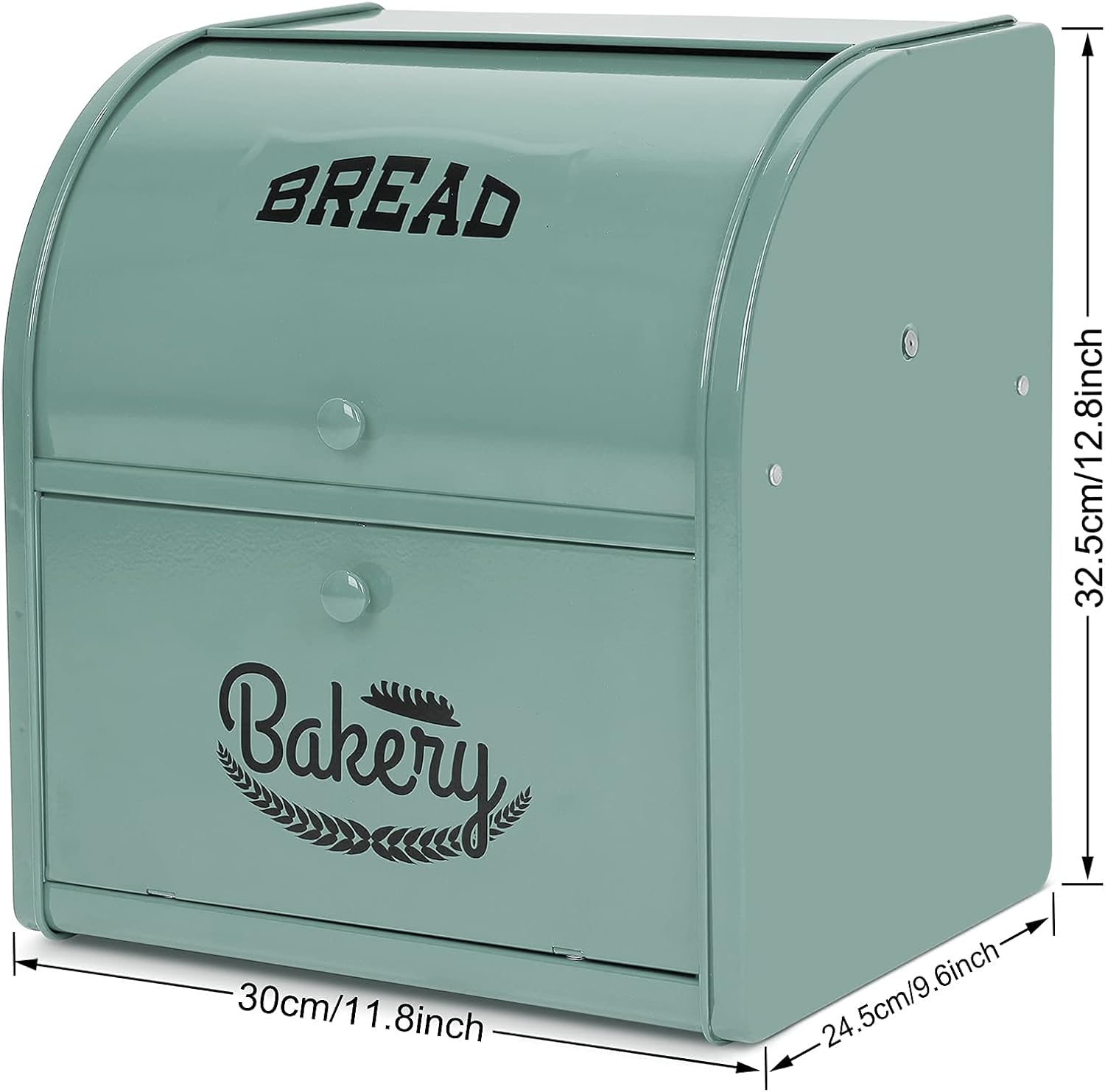 Stainless Steel Bread Box, 2 Layer Roll Top Bread Boxes, Large Capacity Food Storage Container for Kitchen Counter