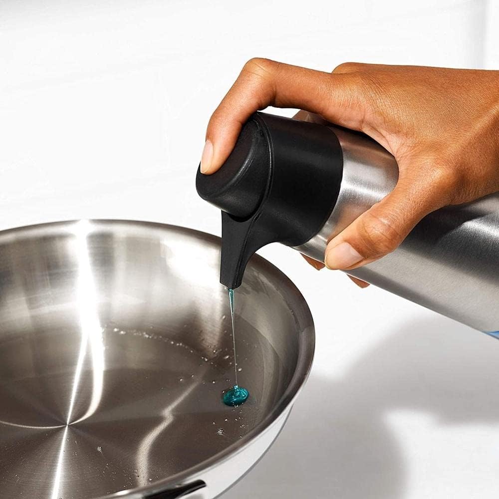 OXO Good Grips Stainless Steel Easy Press Soap Dispenser | 15 oz Capacity, One-Handed Press, Fingerprint-Resistant