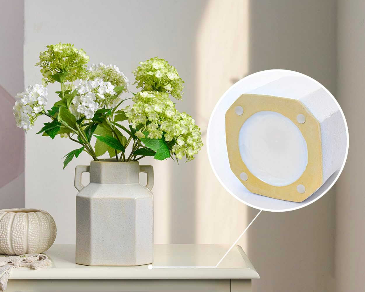 White Boho Vase / 7.3 Inch-white / 7.3 Inch