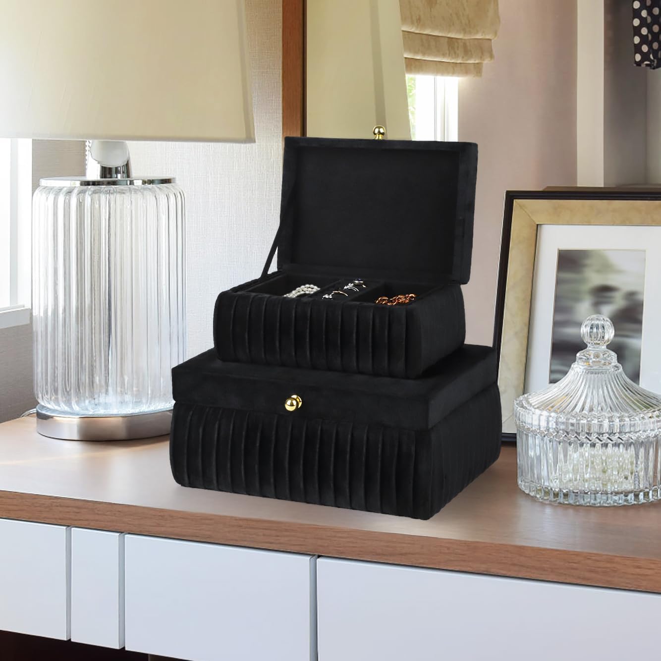 Velvet Decorative Boxes / Black Velvet