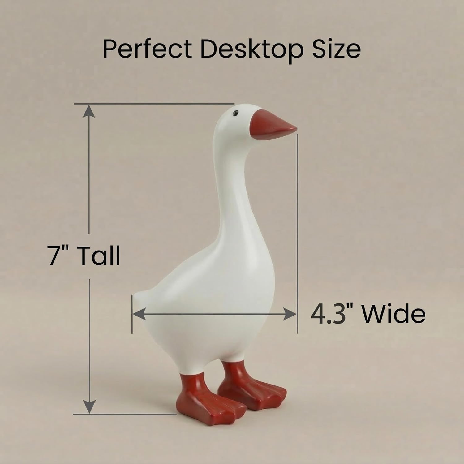 Mini Desktop Goose Statue Decor / White 7 Inch / Small / 7 Inch