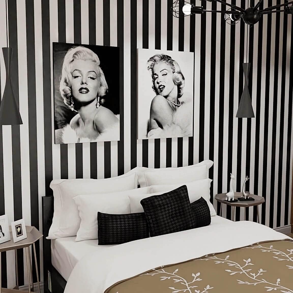 Qianglive17. " Black and White Peel and Stick Wallpaper / Black/white Striped / Striped / 17.3 x 200