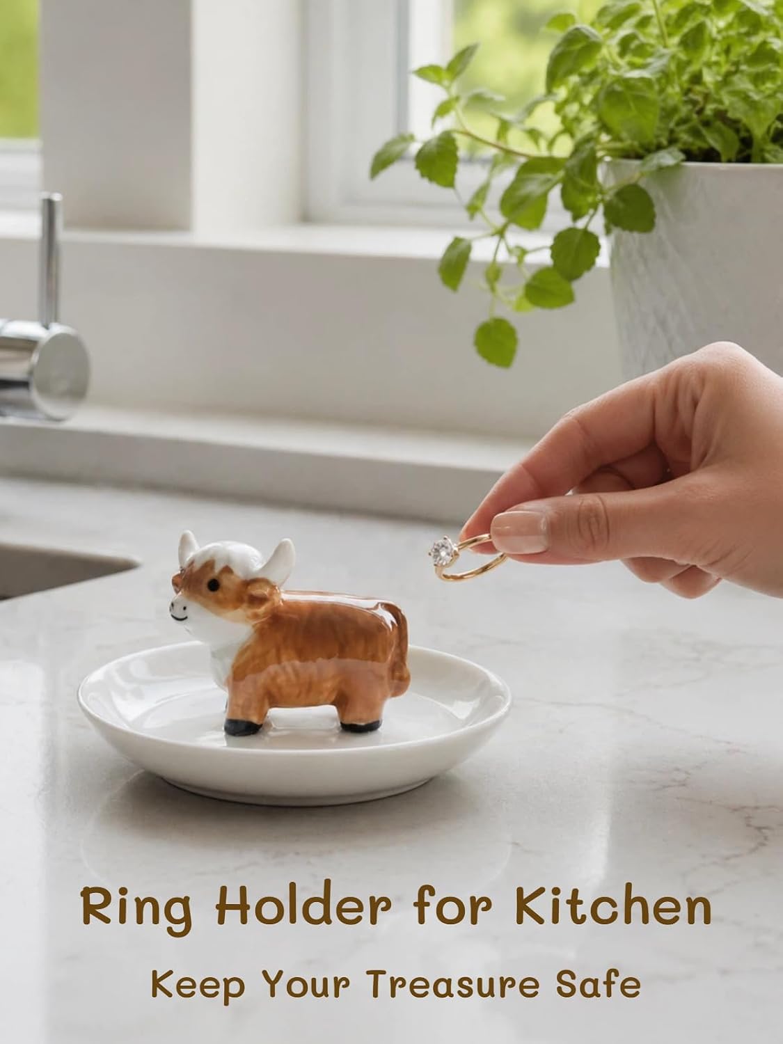 Jewerly Tray / Highland Cow Ring Holder for Women
