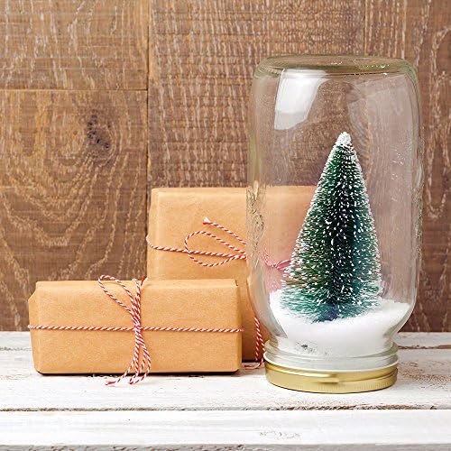 KUUQA 24Pcs Mini Sisal Bottle Brush Christmas Trees, Small Size