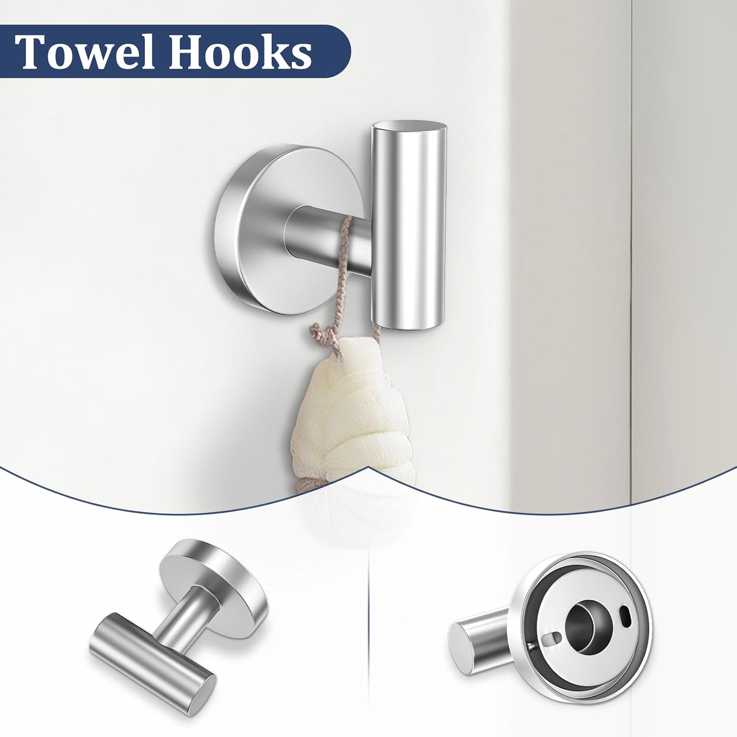 5 Pieces Bathroom Hardware Set Brushed Nickel Towel Bar Set Round Towel Holder Set Upgraded Paper Towel Holder with