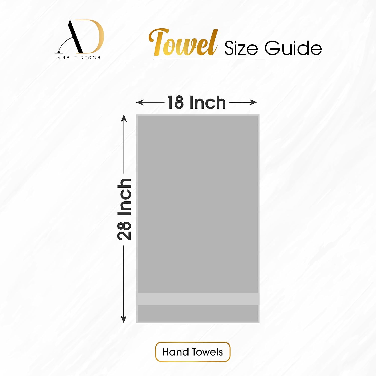 100% Cotton Hand Towels 18x28 Inches, 600 GSM, Soft & Absorbent, Set of 12, Gray