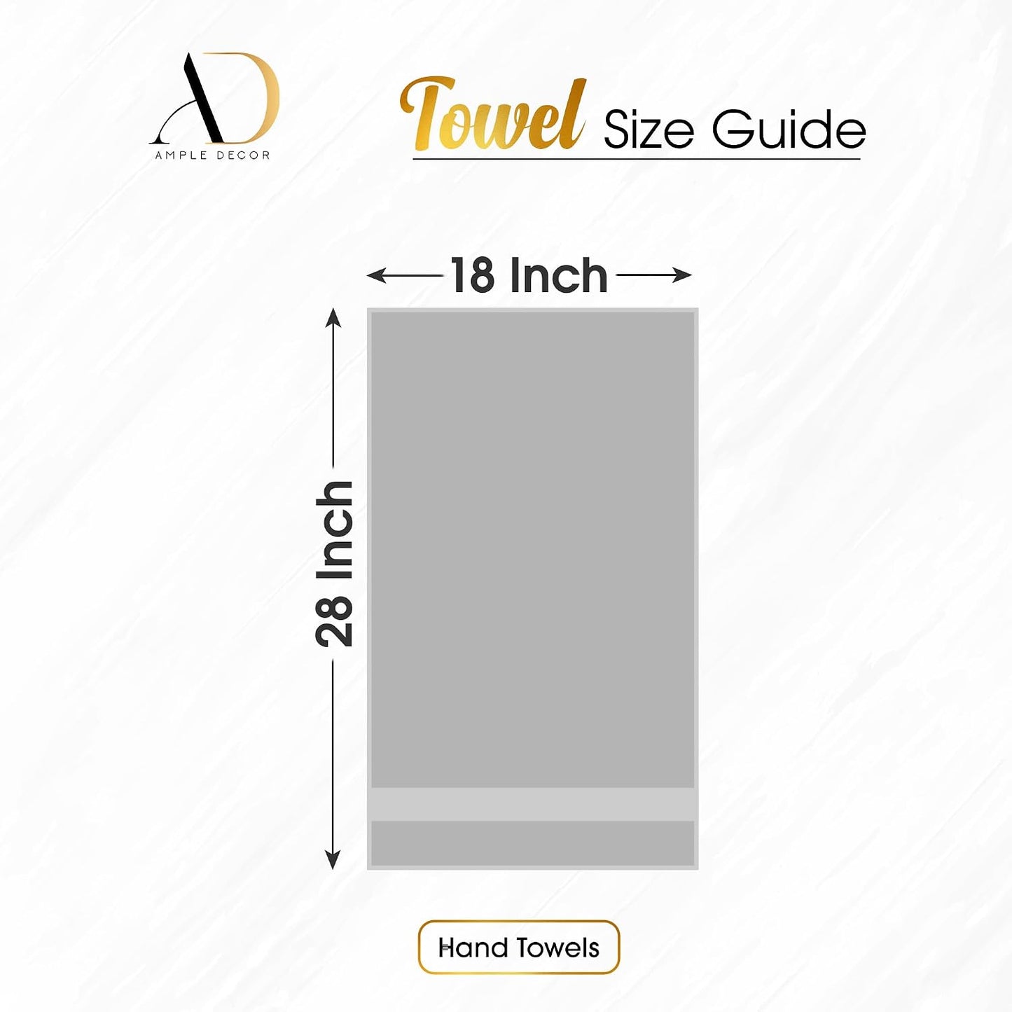 100% Cotton Hand Towels 18x28 Inches, 600 GSM, Soft & Absorbent, Set of 4, Orange