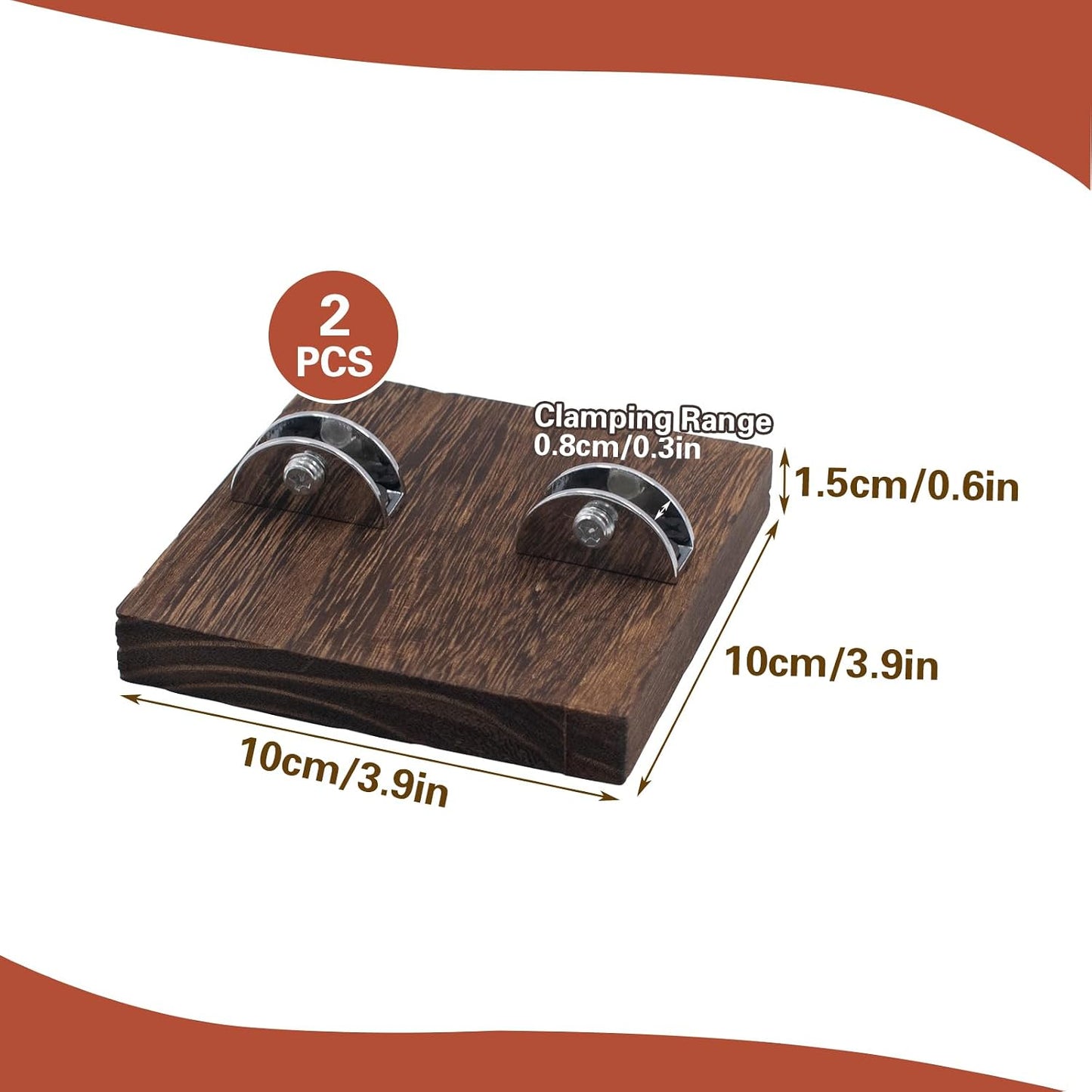 Mini Wood Adjustable Glass Display Stands / Set of 2