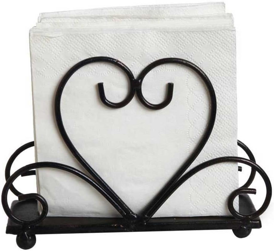 Metal Table Napkin Holder Freestanding Tissue Dispenser / Black