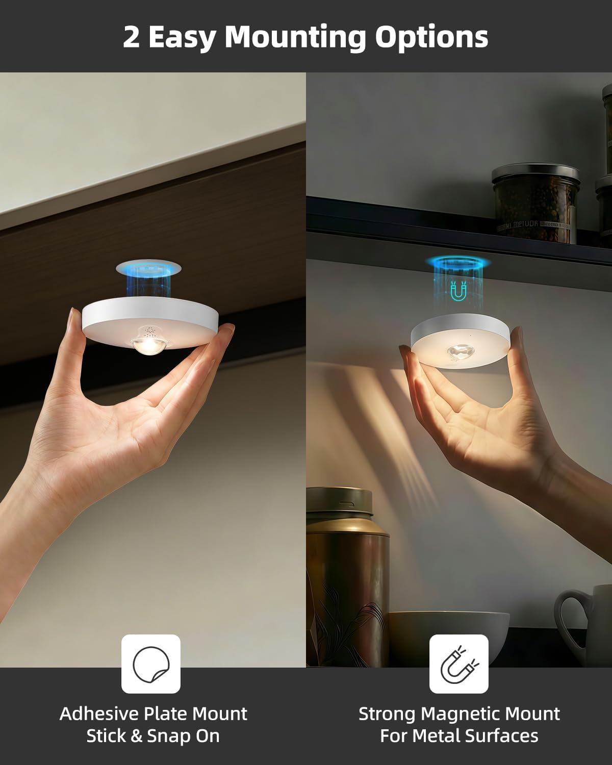 RGB Rechargeable Puck Lights with Remote Control, 1500mAh Battery Operated Tap Lights, Dimmer & Timer Under Cabinet