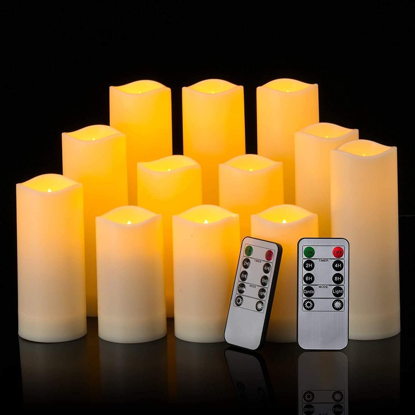 Flameless Candles with Remote Control Waterproof Outdoors & Indoors, Battery Candles with Remote Timer, Decorative