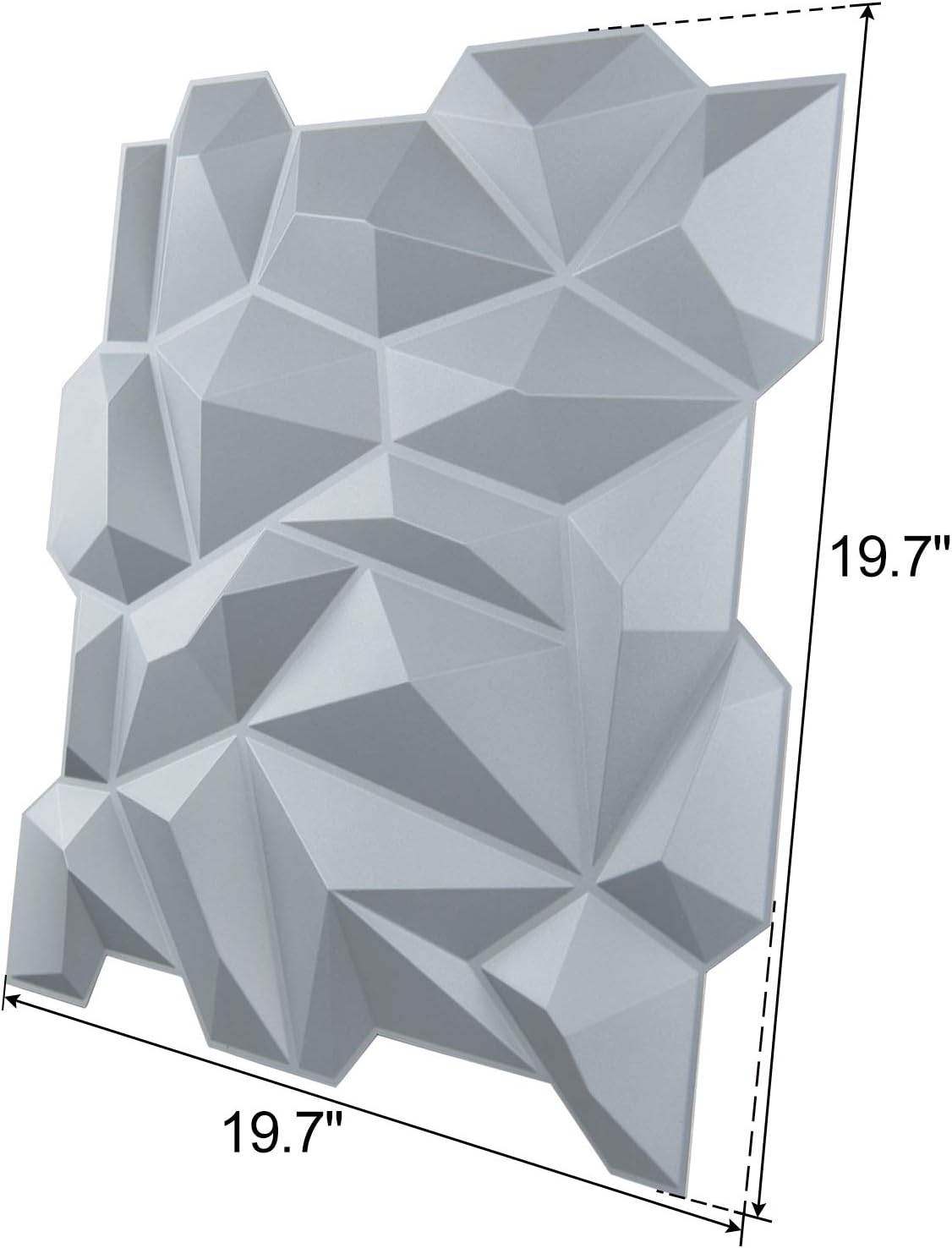 Art3d Decorative 3D Wall Panels 19.7" x 19.7" (Pack of 12), Wall Panels for Home, Office, Coffee Shop, Gray