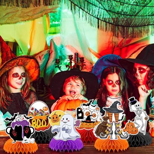 10Pcs Halloween Honeycomb Centerpieces Table Toppers Decoration
