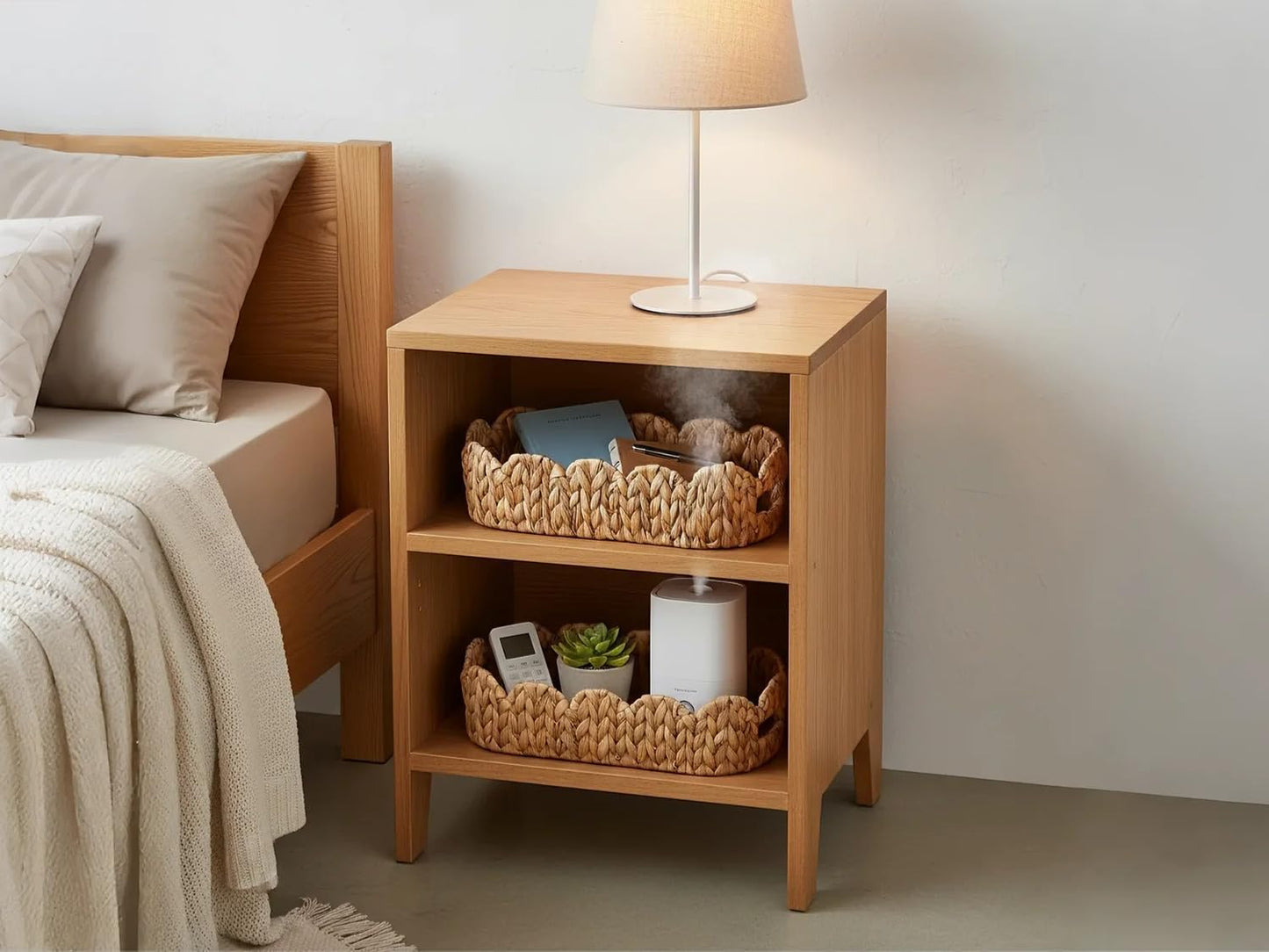 Scalloped Edge Wicker Basket for Toilet Paper Storage / Oval