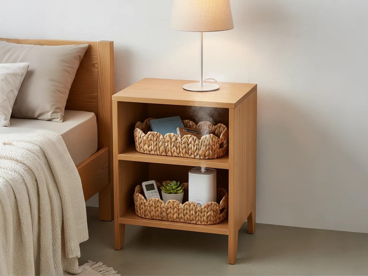 Scalloped Edge Wicker Basket for Toilet Paper Storage / Oval