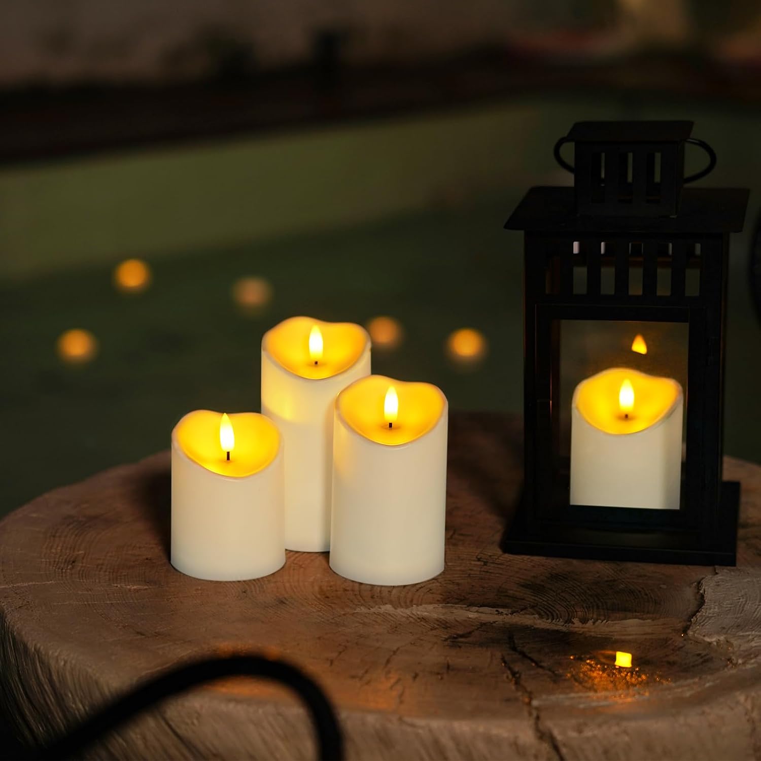 Homemory Rechargeable Flameless Candles, LED Candles, Battery Operated Candles with Remote and Timers, Outdoor
