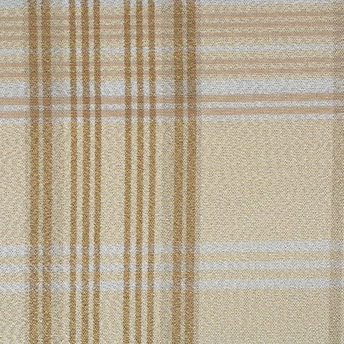 DII Holiday Dining Table & Kitchen Décor Metallic Fabric, Christmas Tablecloth, 52x52 , Gold & Cream Plaid