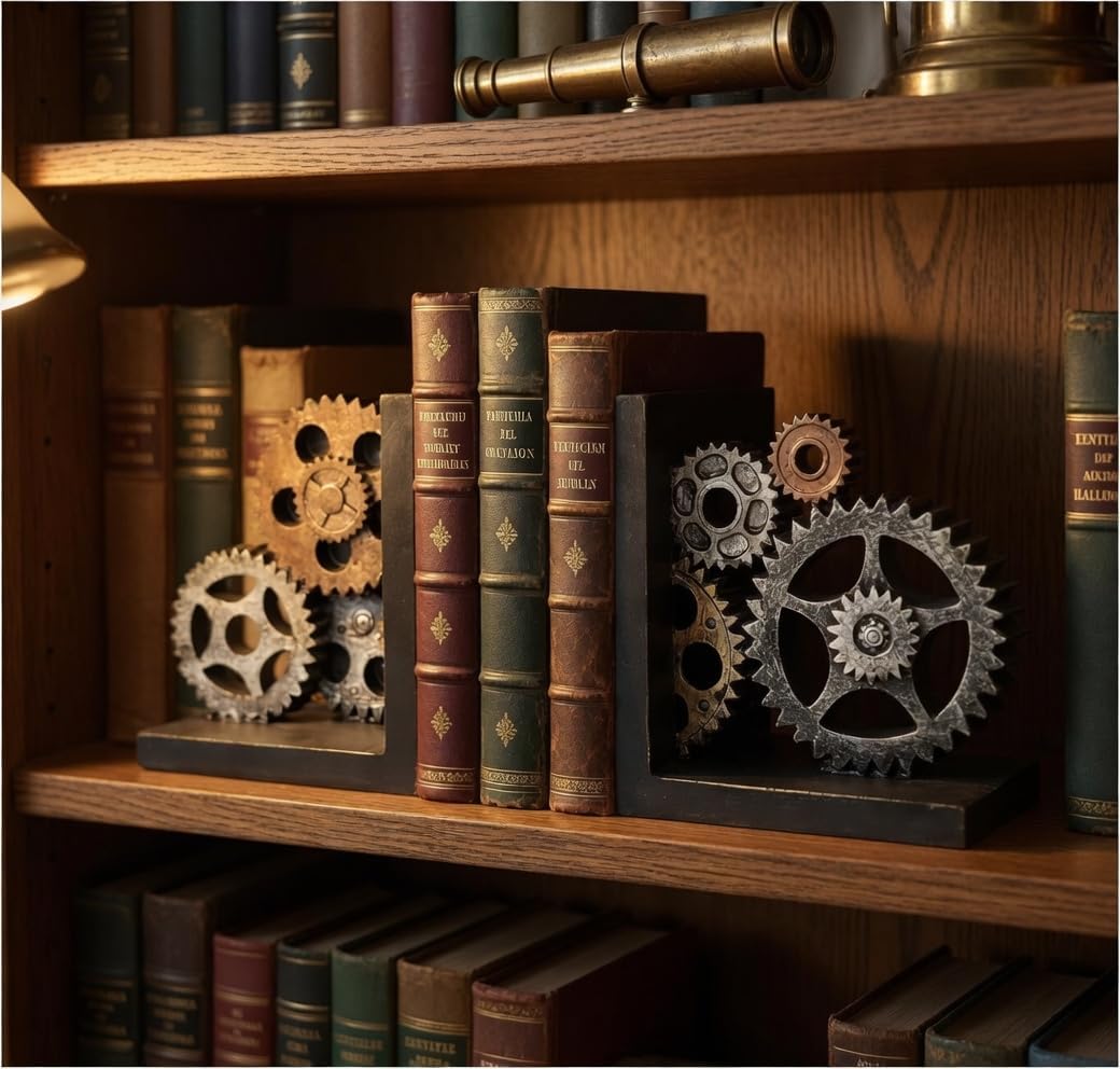 Steampunk Book Ends / Bronze