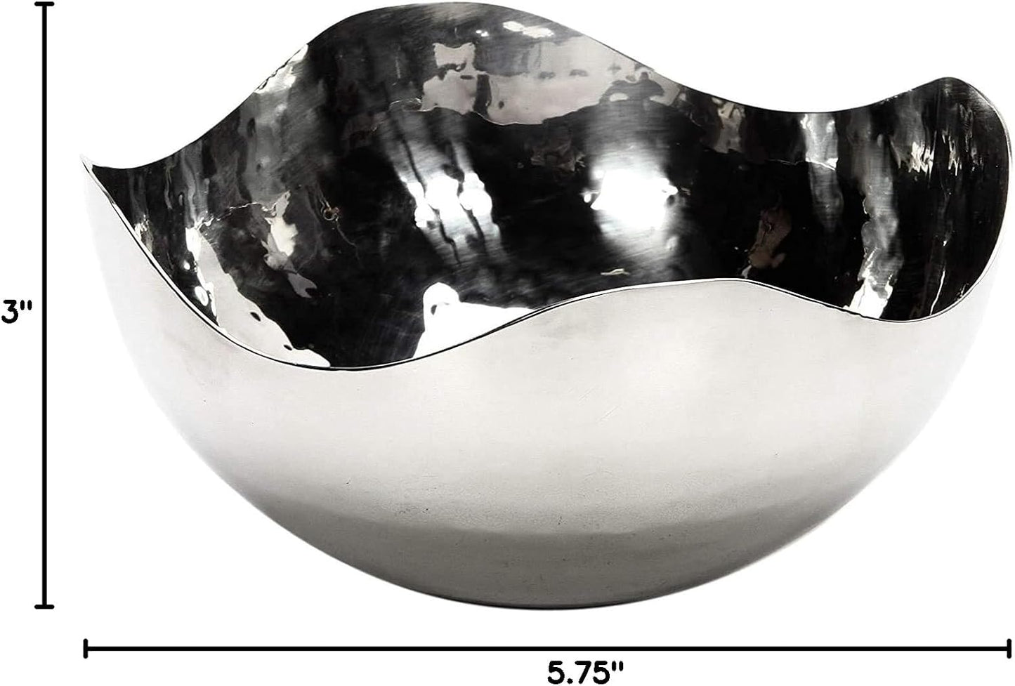 LED Candles / Diameter Finish Metal Bowl / 5.75" Diameter / Silver / 5.75 Inch