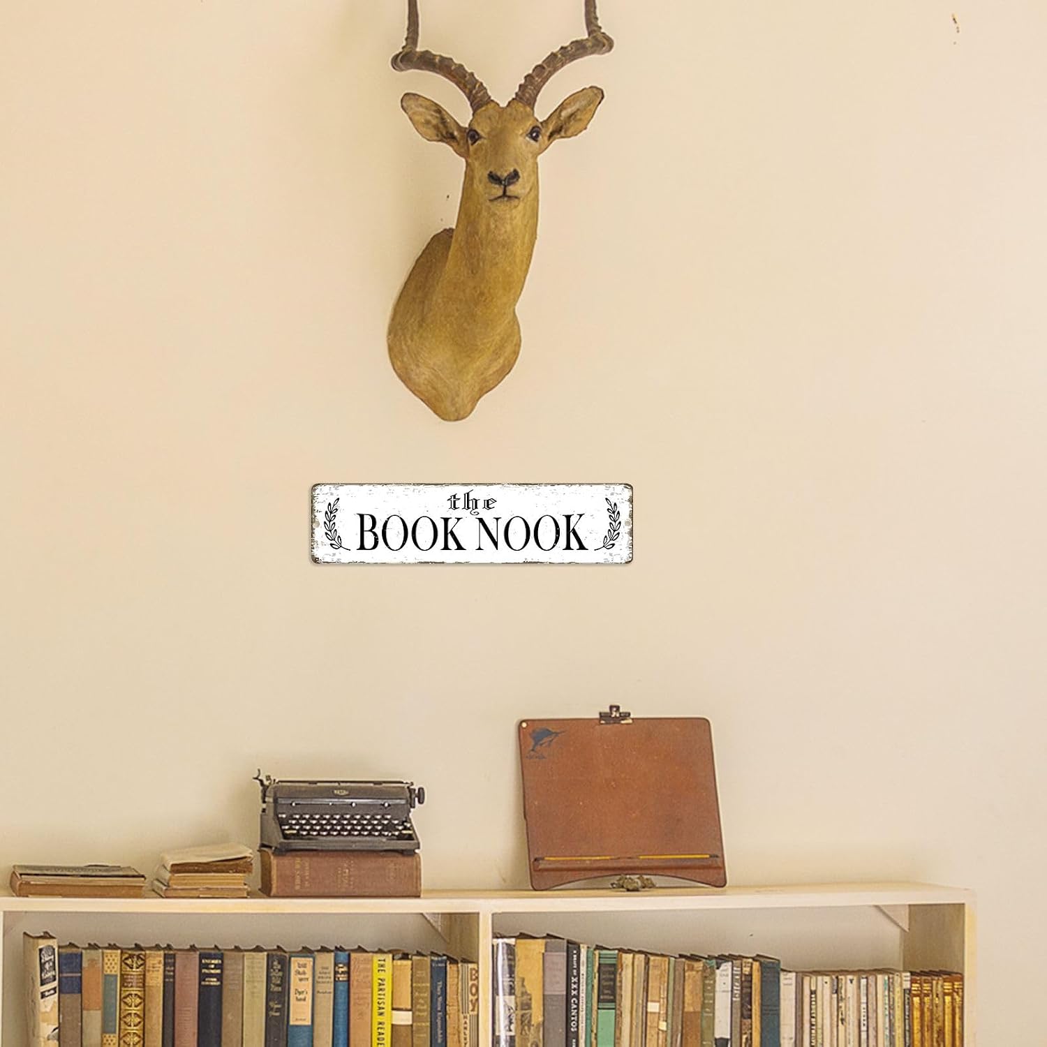 The Book Nook Sign PC Signage Decor / 12 x 3