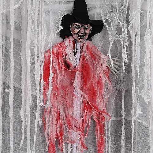197x78.7in Halloween Creepy Cloth for Yard and Outdoor Decorations,White