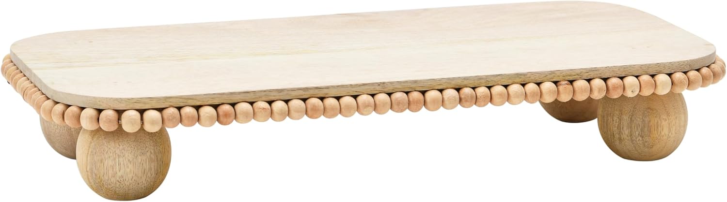 Modern Footed Serving Tray/Decorative Wood Pedestal for Dessert Table / Natural