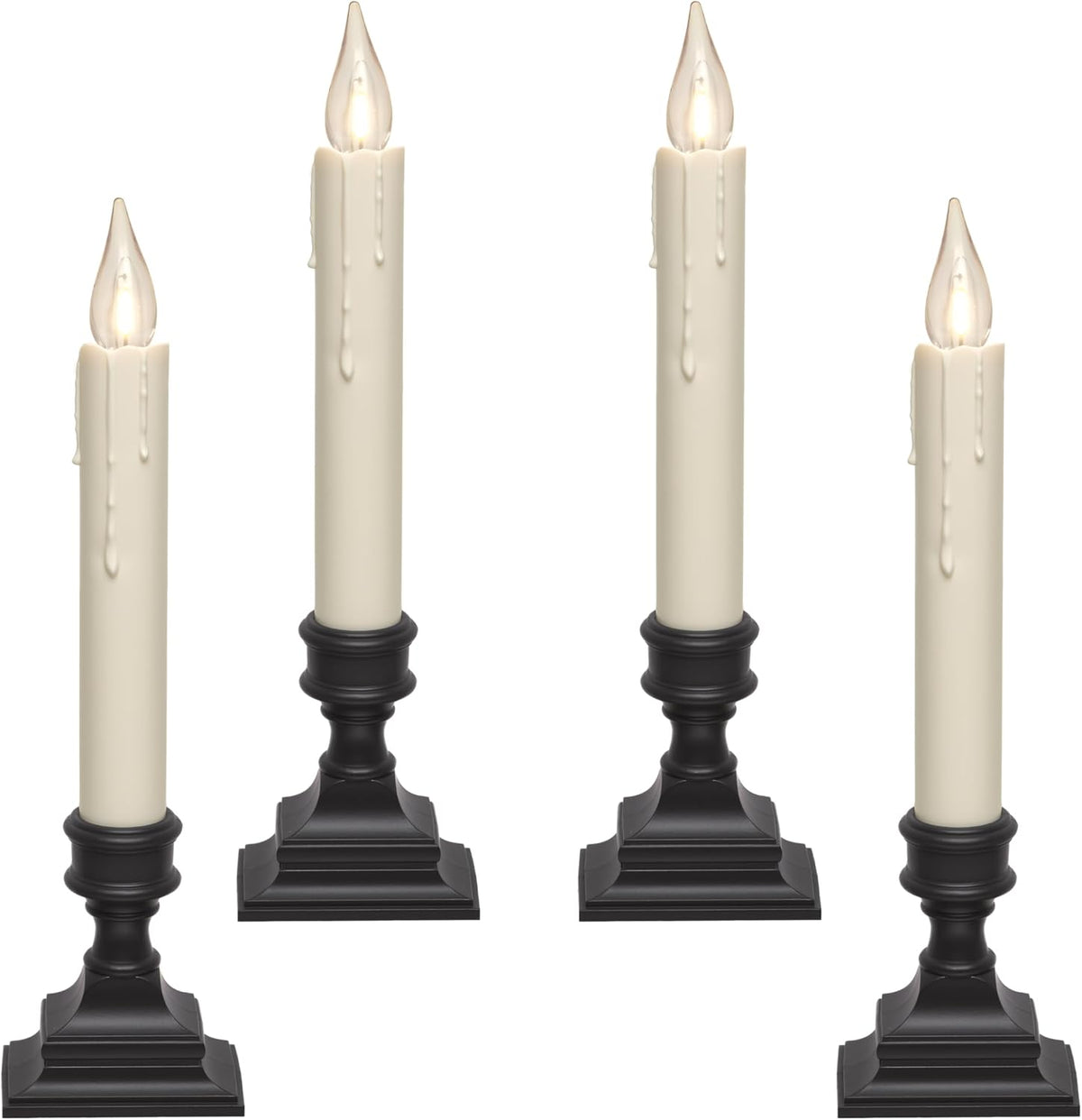 612 Vermont Vintage LED Battery Operated Window Candles with Timer (4-Pack)