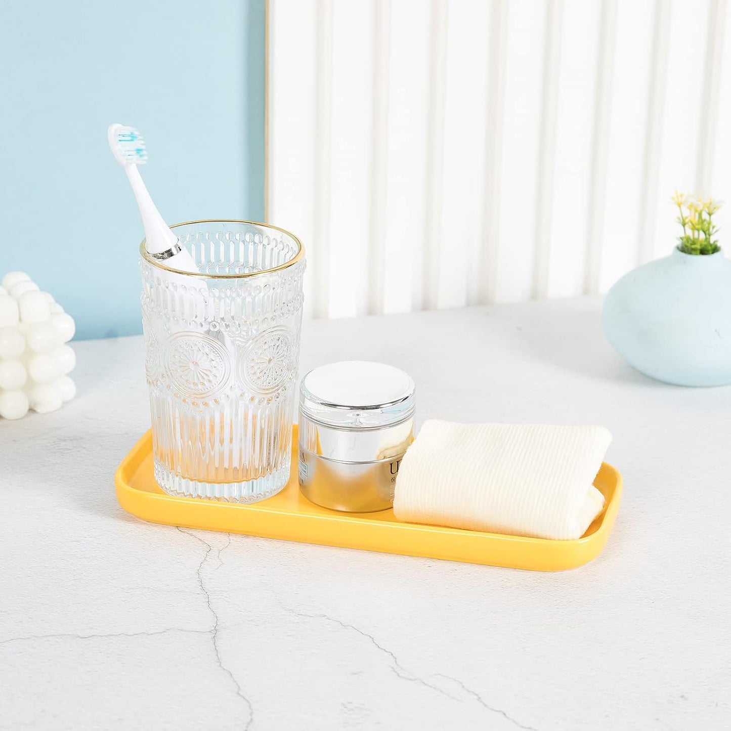 Ceramic Bathroom Tray / Yellow