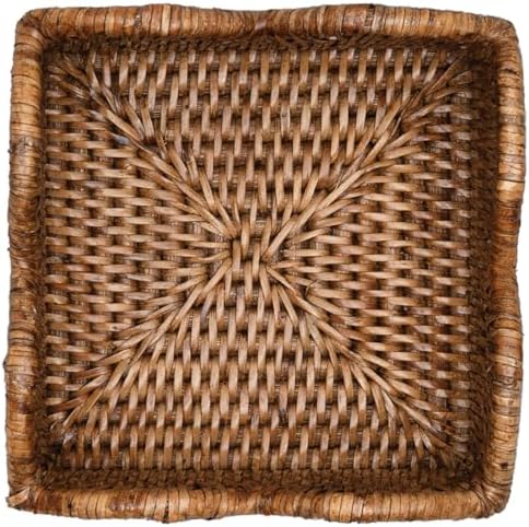 Rattan Scalloped Napkin Holder / Cocktail / Natural