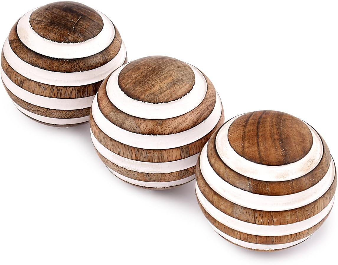 Decorative Balls Mango Wood for Centerpiece or Individual Use for Use in Living