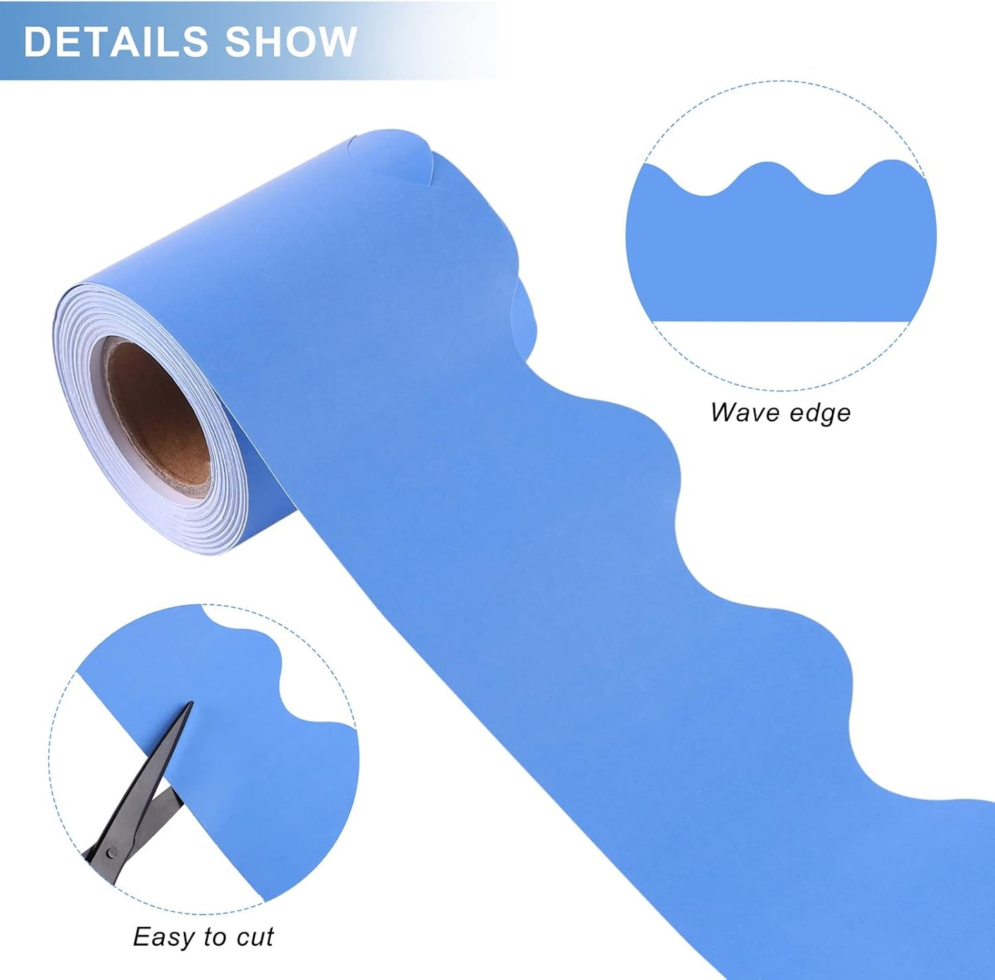12 Rolls Scalloped Bulletin Board Borders Classroom Borders for Bulletin Board Trim / Multicolor