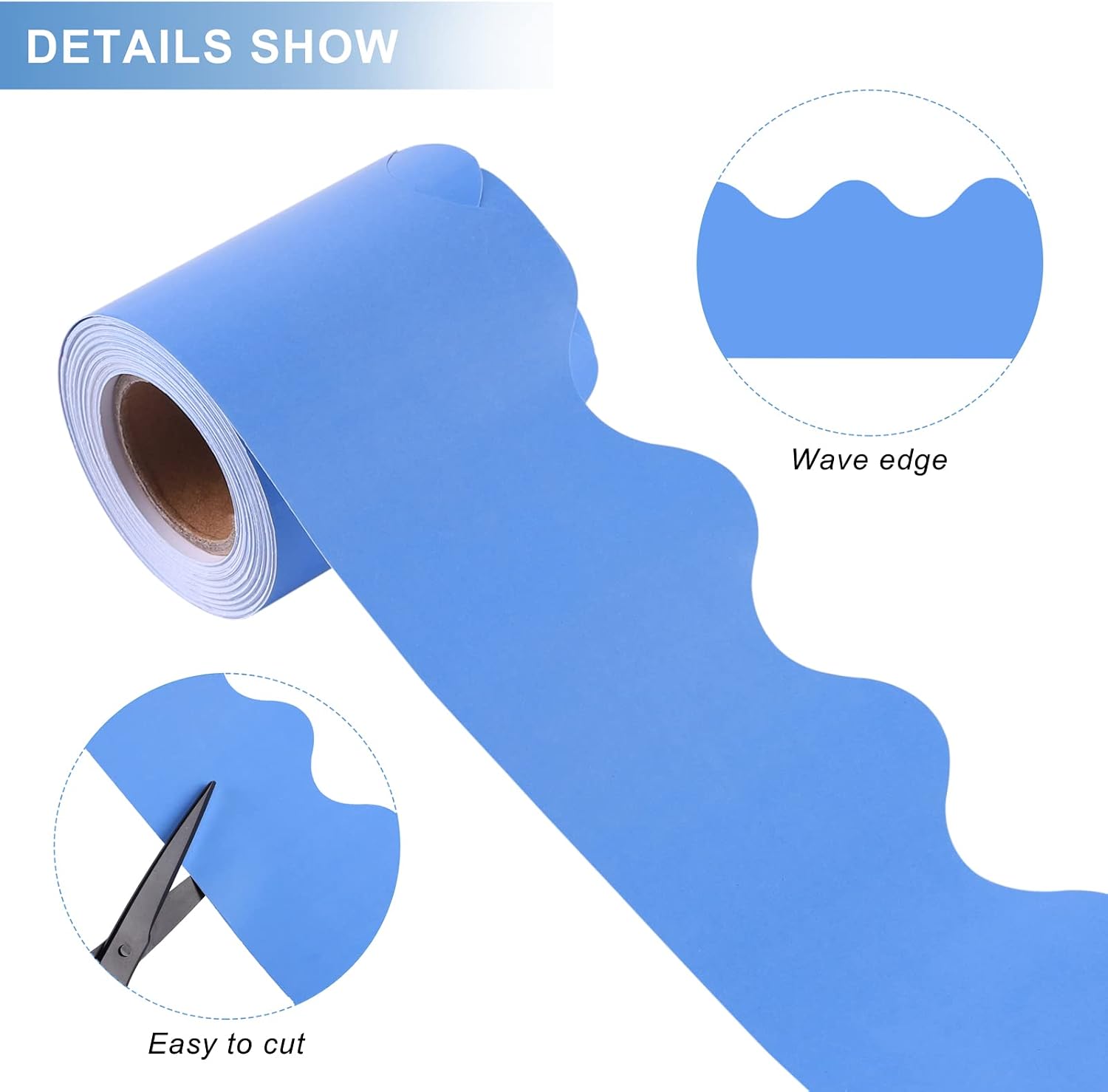 12 Rolls Scalloped Bulletin Board Borders Classroom Borders for Bulletin Board Trim / Multicolor