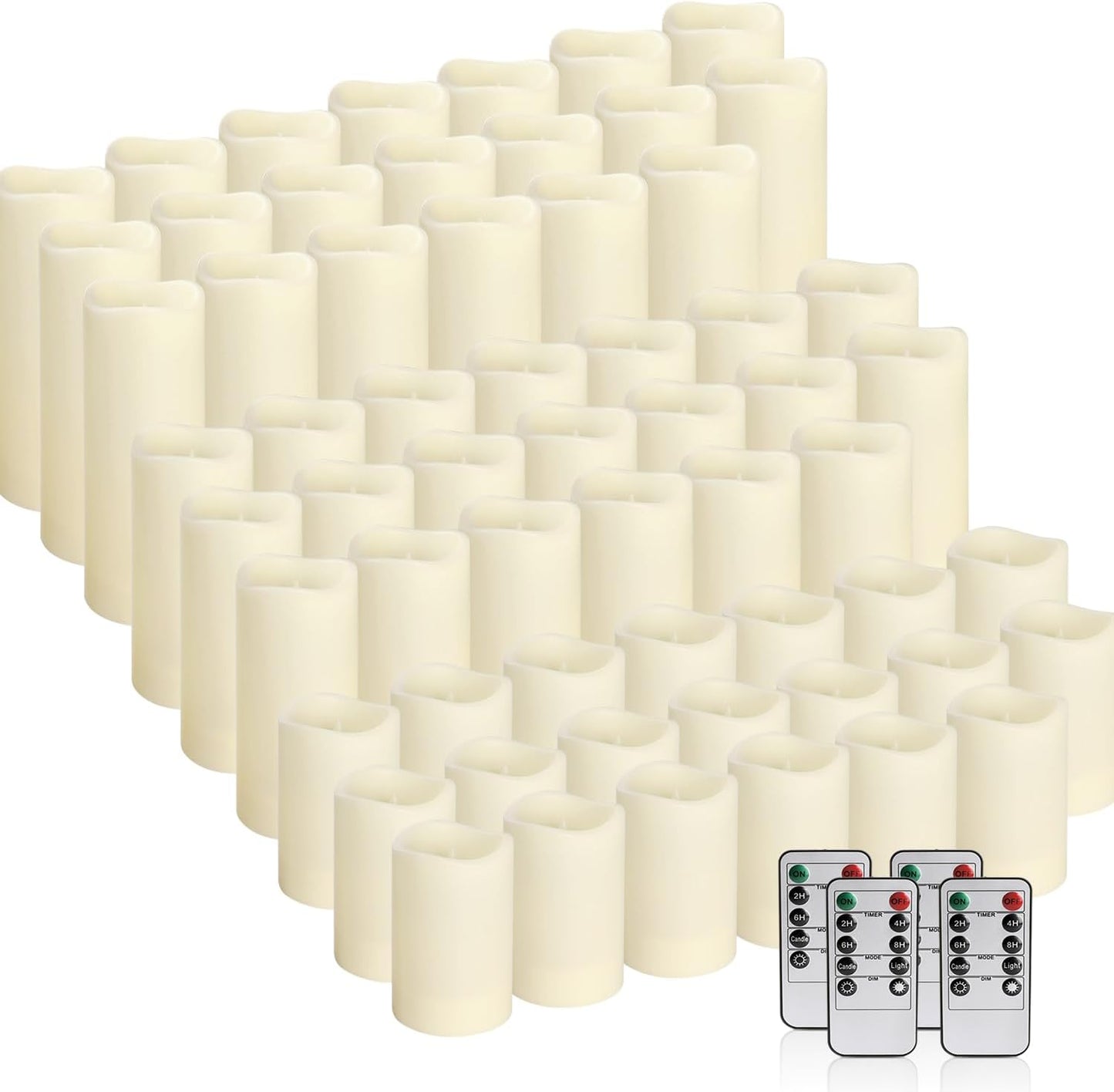 fclayvts 60-Pack LED Flameless Candles with Remote Control - Perfect for Parties, and Special Occasions (Three Sizes)
