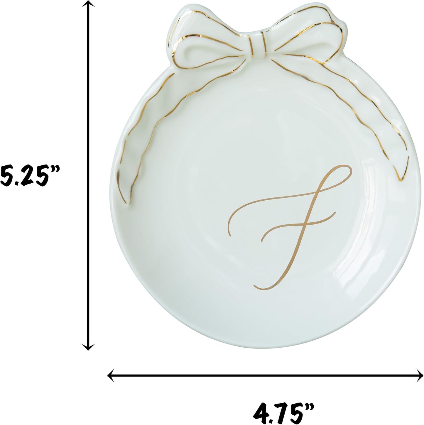 Personalized Initial Ceramic Jewelry Tray / F